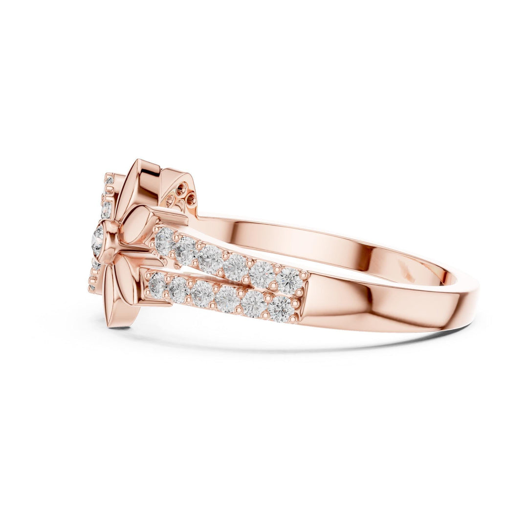 Round Cut Lab Grown Diamond Half Eternity Band, 0.26ct Total, Solid Gold
