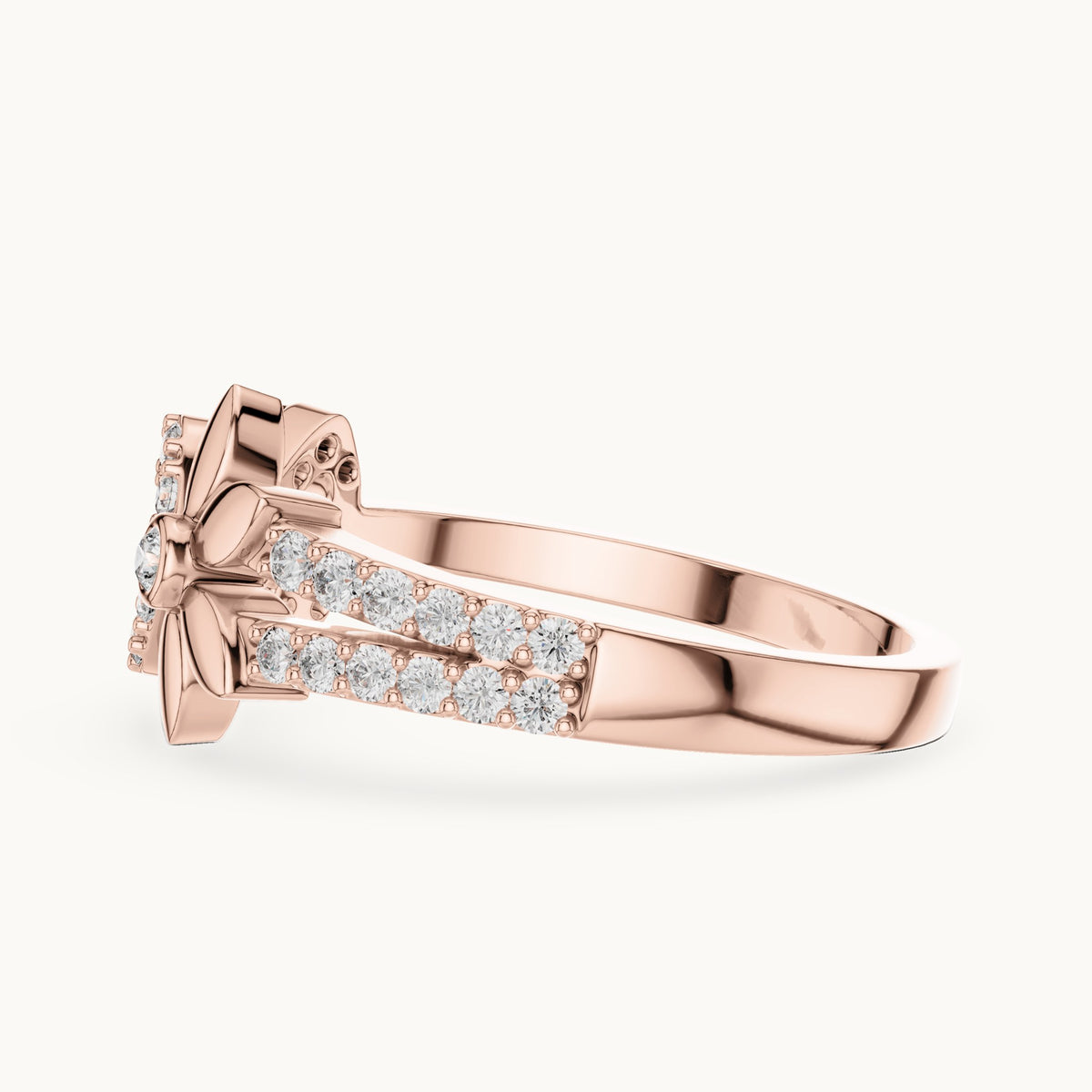 Round cut lab-grown diamond half eternity band, 0.26 CT TW, solid gold, view 8