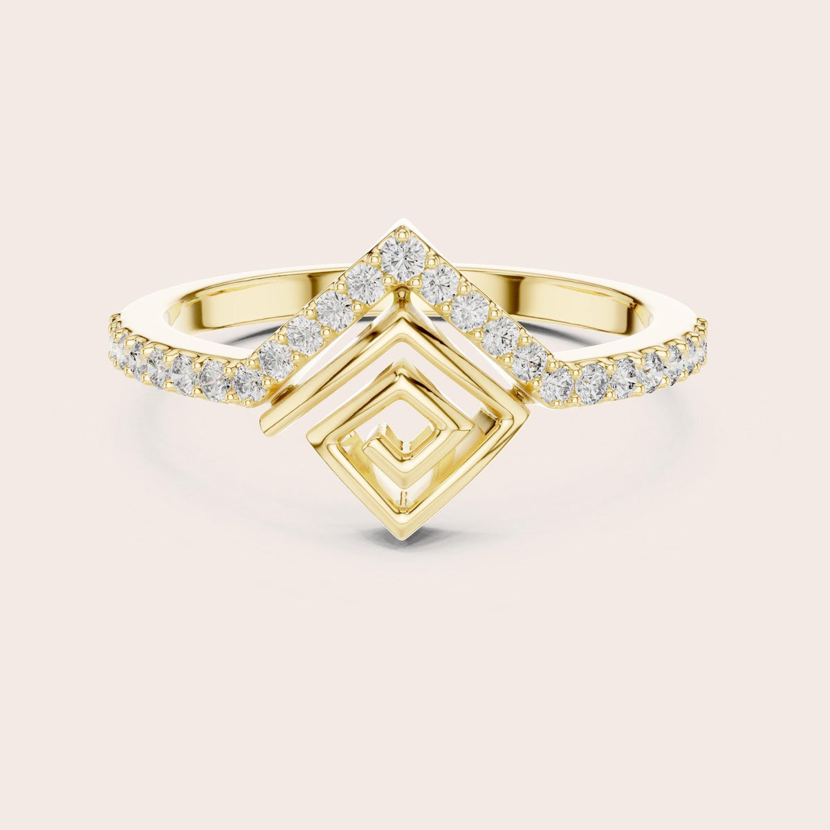 Round cut lab-grown diamond half eternity band, 0.23 CT TW, 25 stones, in solid gold (style L05-0079)