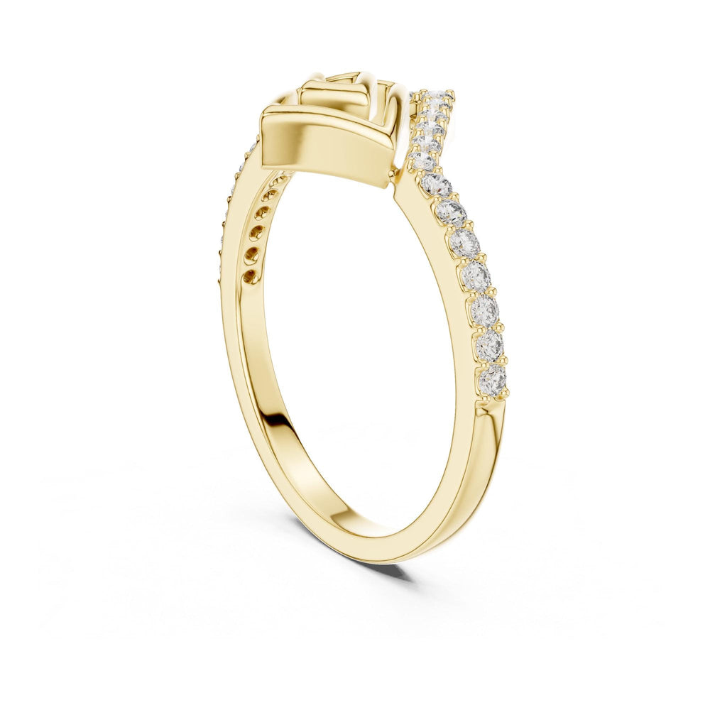 Round Cut Lab Grown Diamond Half Eternity Band, 0.23ct Total, Solid Gold