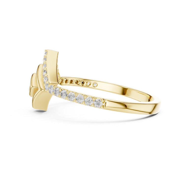 Round Cut Lab Grown Diamond Half Eternity Band, 0.23ct Total, Solid Gold