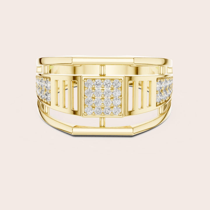 Round Cut Lab Grown Diamond Half Eternity Band, 0.38ct Total, Solid Gold