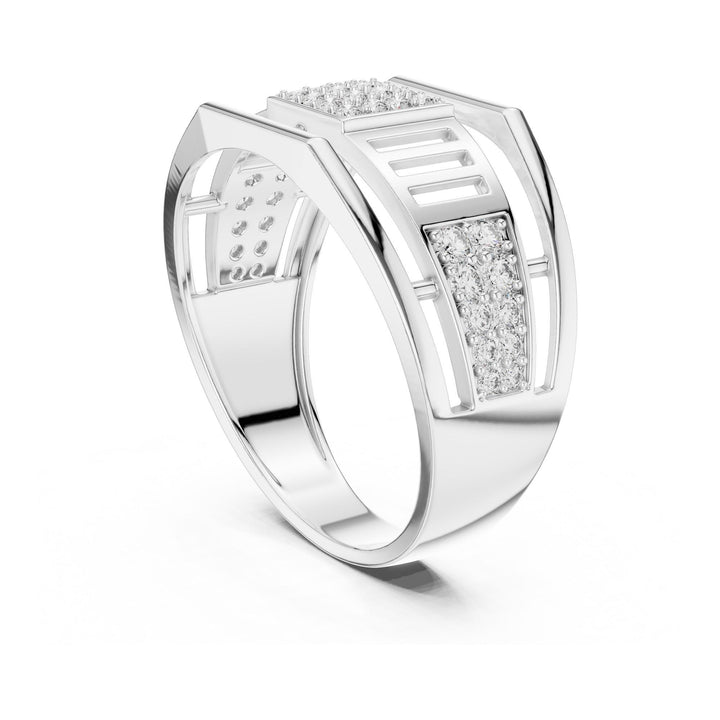Round Cut Lab Grown Diamond Half Eternity Band, 0.38ct Total, Solid Gold
