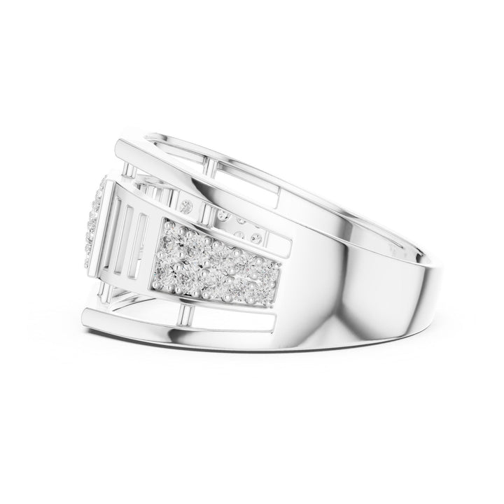 Round Cut Lab Grown Diamond Half Eternity Band, 0.38ct Total, Solid Gold