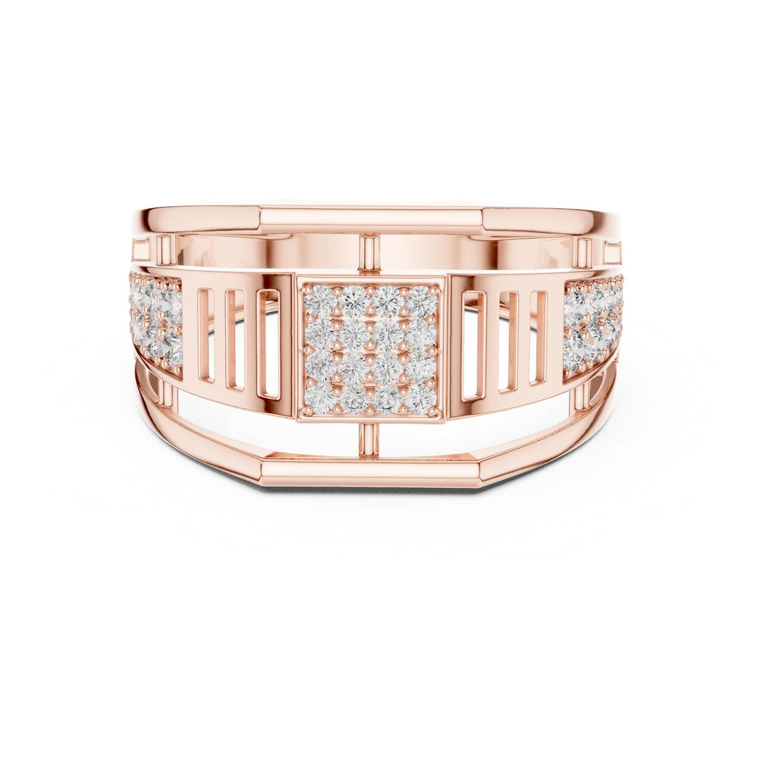 Round Cut Lab Grown Diamond Half Eternity Band, 0.38ct Total, Solid Gold