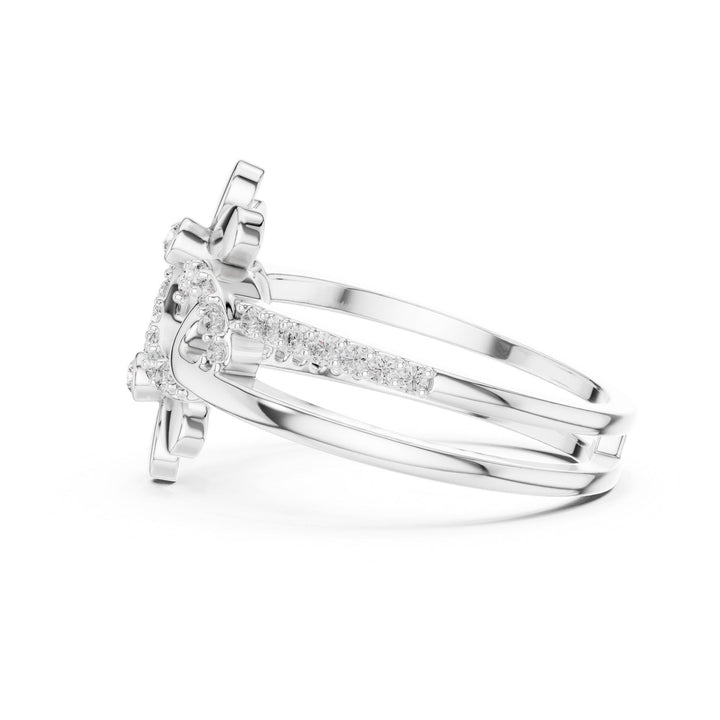 Round Cut Lab Grown Diamond Half Eternity Band, 0.29ct Total, Solid Gold