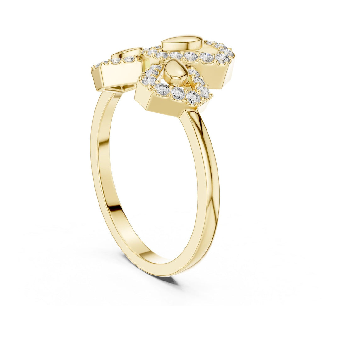 Round Cut Lab Grown Diamond Cluster Ring, 0.29ct Total, Solid Gold