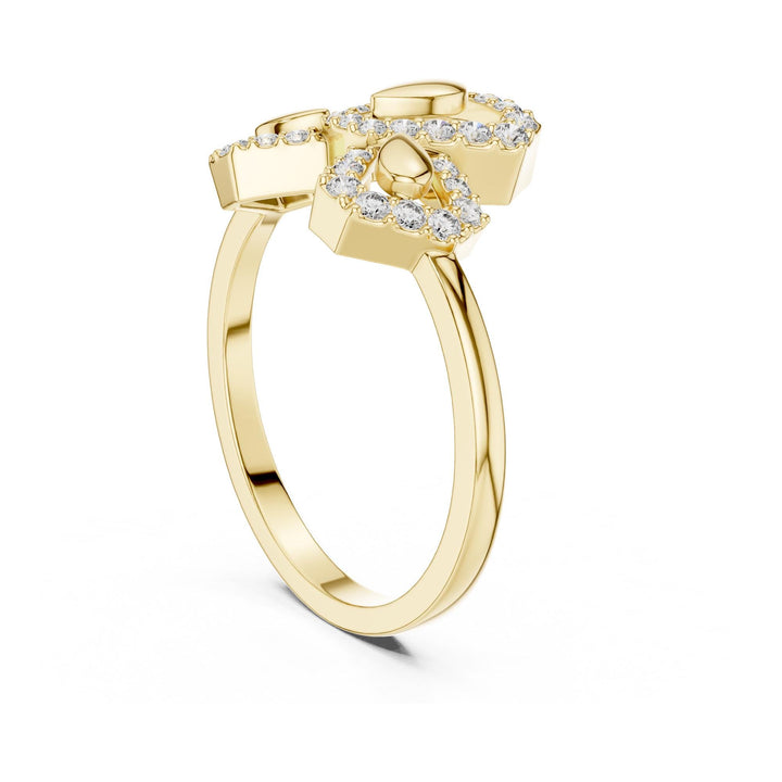 Round Cut Lab Grown Diamond Cluster Ring, 0.29ct Total, Solid Gold