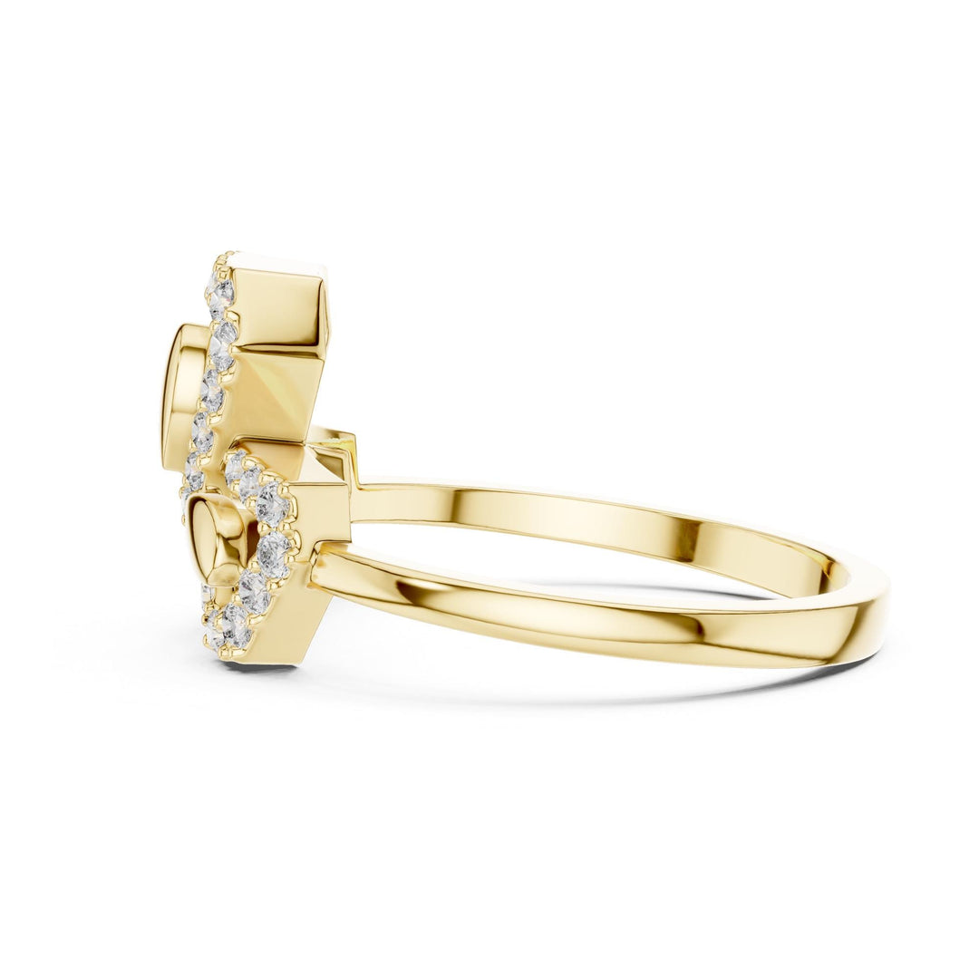 Round Cut Lab Grown Diamond Cluster Ring, 0.29ct Total, Solid Gold