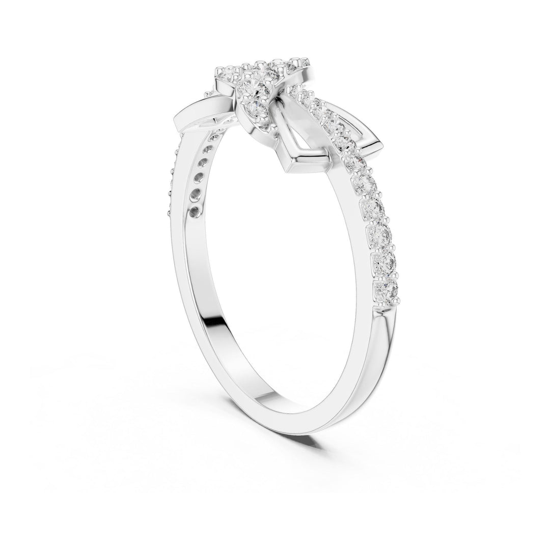 Round Cut Lab Grown Diamond Half Eternity Band, 0.33ct Total, Solid Gold