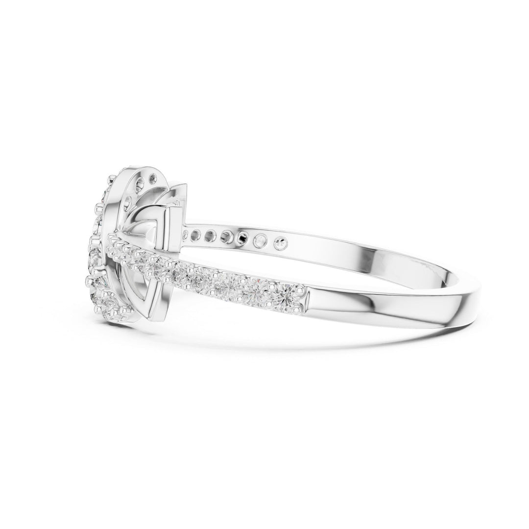 Round Cut Lab Grown Diamond Half Eternity Band, 0.33ct Total, Solid Gold