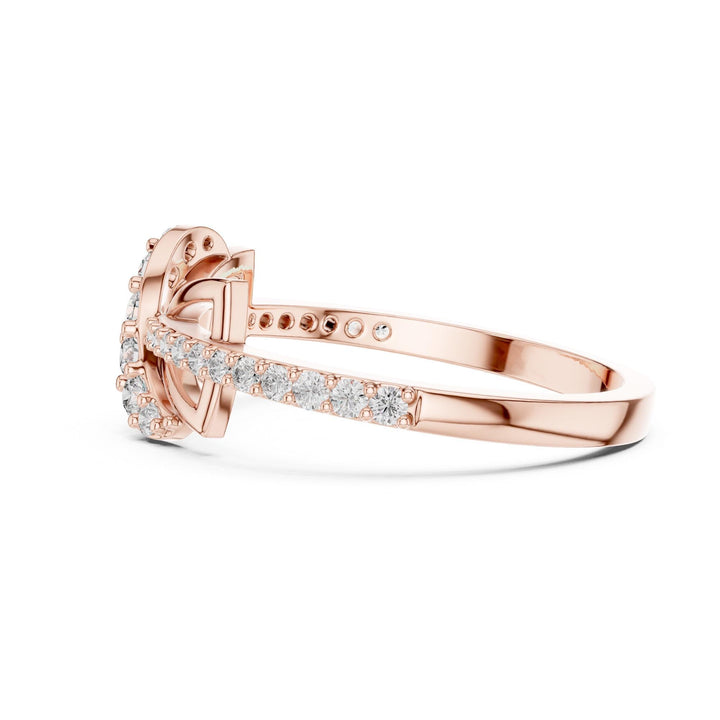 Round Cut Lab Grown Diamond Half Eternity Band, 0.33ct Total, Solid Gold