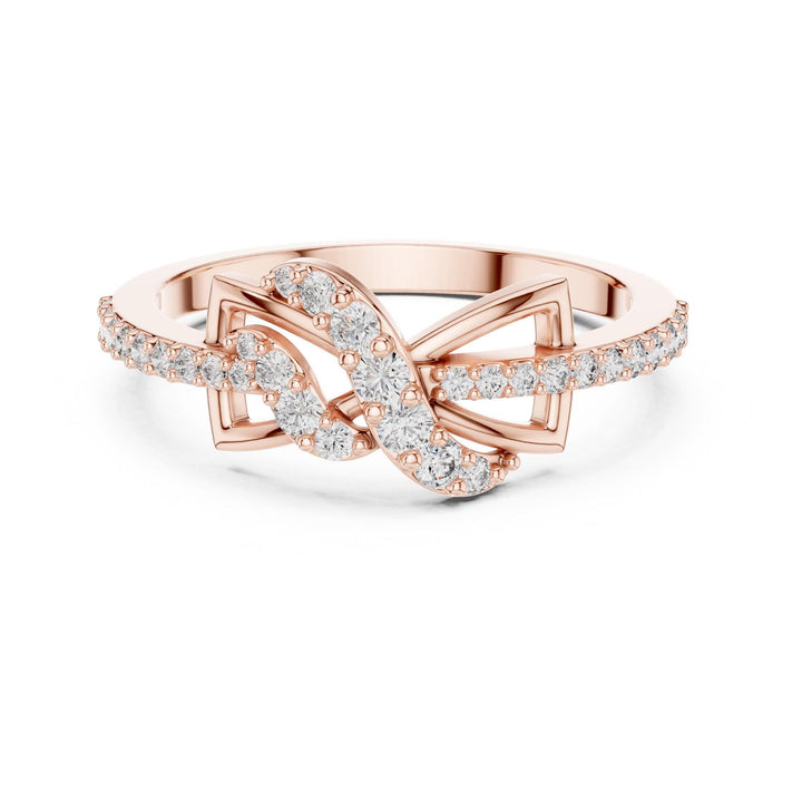 Round Cut Lab Grown Diamond Half Eternity Band, 0.33ct Total, Solid Gold