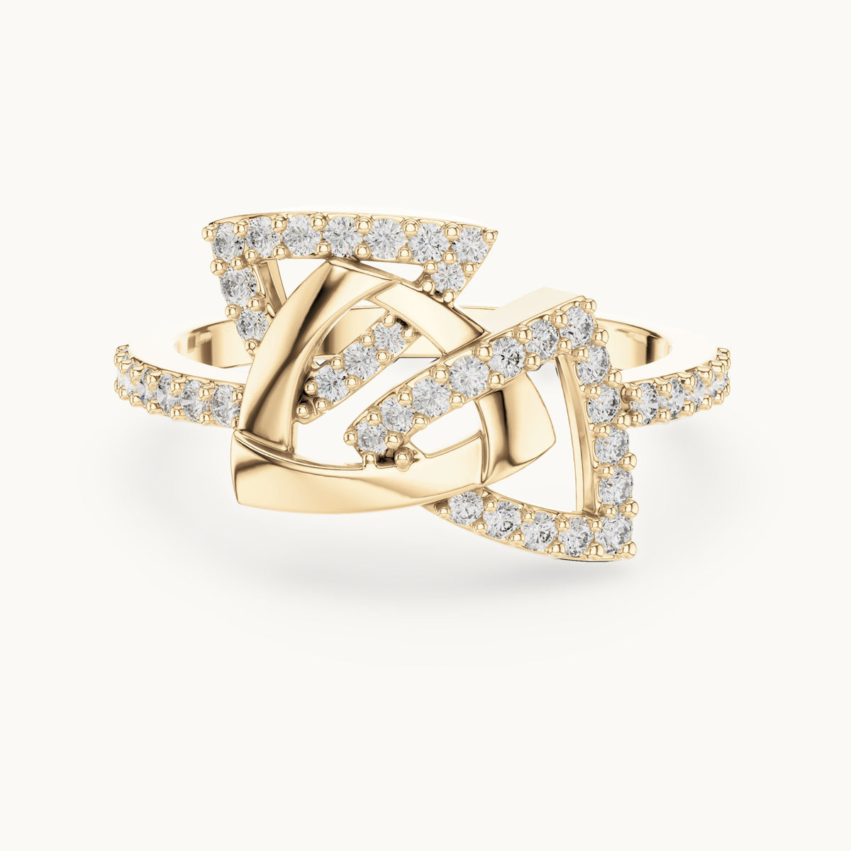 Round cut lab-grown diamond half eternity band, 0.36 CT TW, 42 stones, in solid gold (style L05-0083)