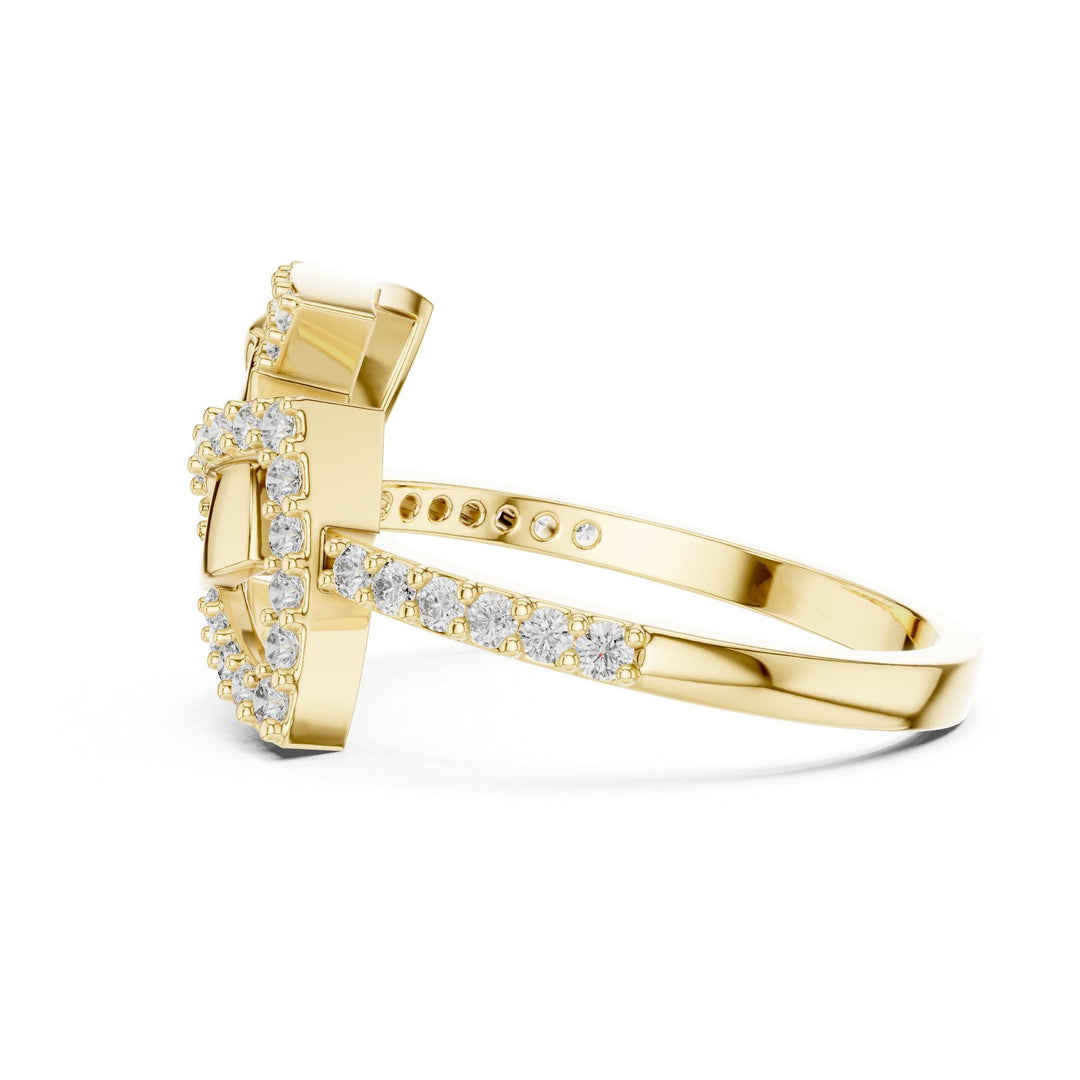 Round Cut Lab Grown Diamond Half Eternity Band, 0.36ct Total, Solid Gold