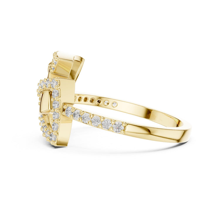 Round Cut Lab Grown Diamond Half Eternity Band, 0.36ct Total, Solid Gold