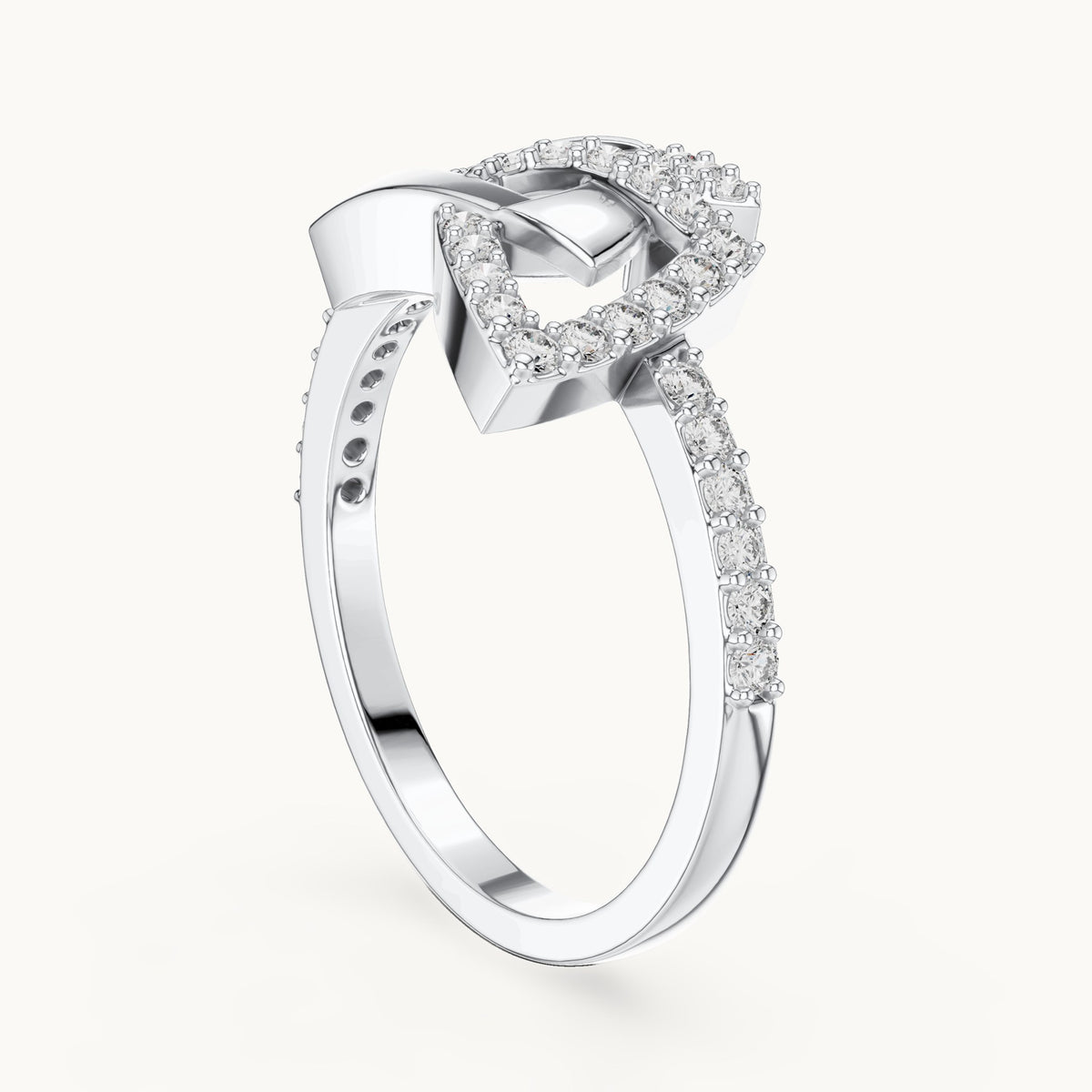 Round cut lab-grown diamond half eternity band, 0.36 CT TW, solid gold, view 4