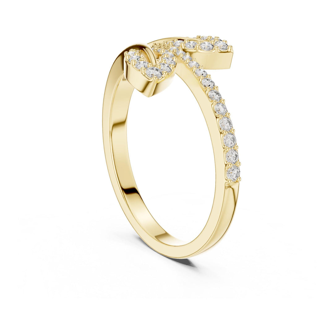 Round Cut Lab Grown Diamond Half Eternity Band, 0.23ct Total, Solid Gold