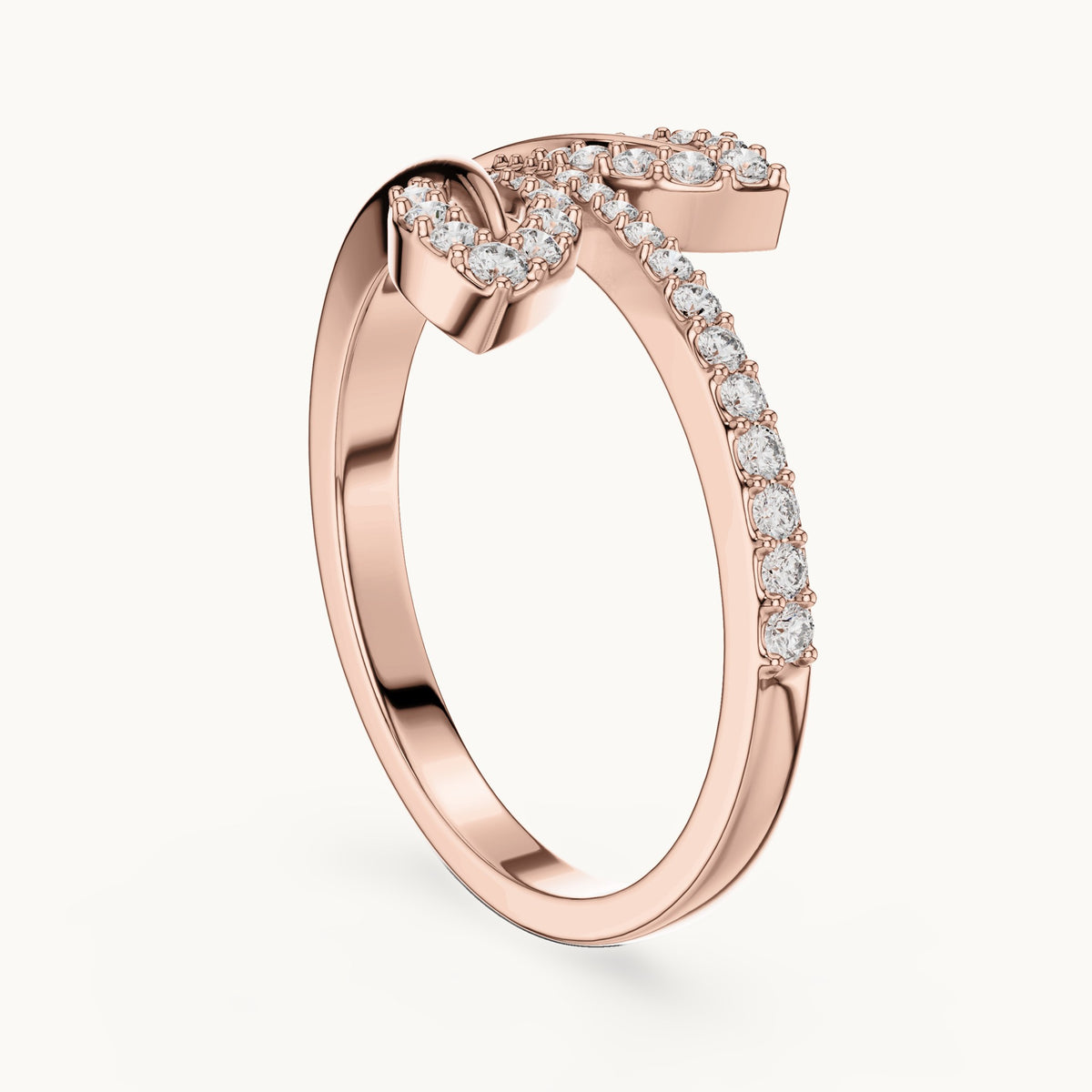 Round cut lab-grown diamond half eternity band, 0.23 CT TW, solid gold, view 7