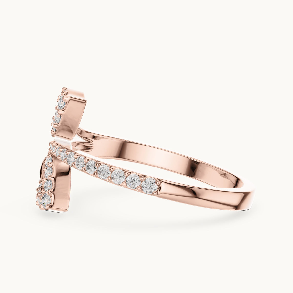 Round cut lab-grown diamond half eternity band, 0.23 CT TW, solid gold, view 8