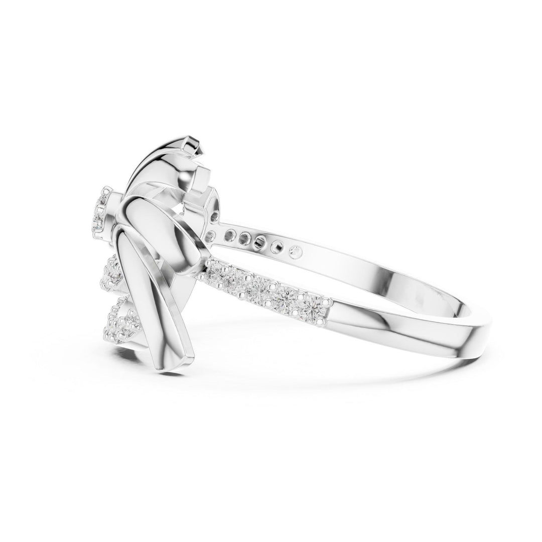 Round Cut Lab Grown Diamond Half Eternity Band, 0.26ct Total, Solid Gold