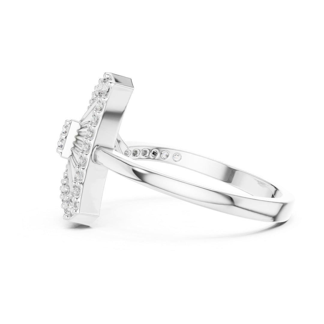 Round Cut Lab Grown Diamond Half Eternity Band, 0.34ct Total, Solid Gold