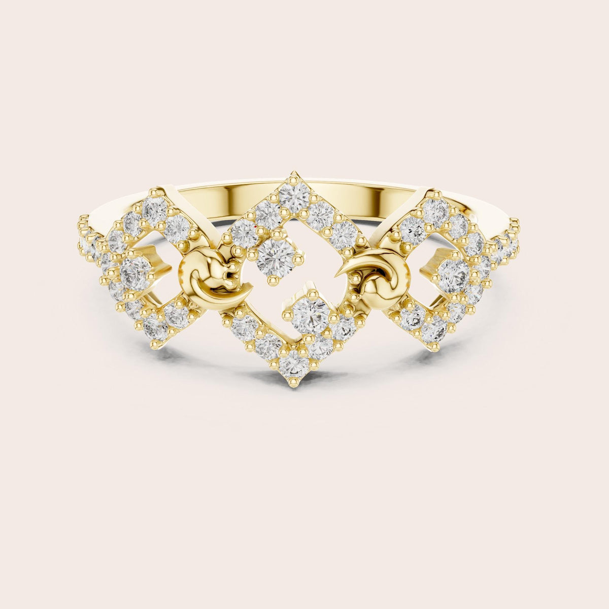 Round cut lab-grown diamond half eternity band, 0.36 CT TW, 40 stones, in solid gold (style L05-0088)