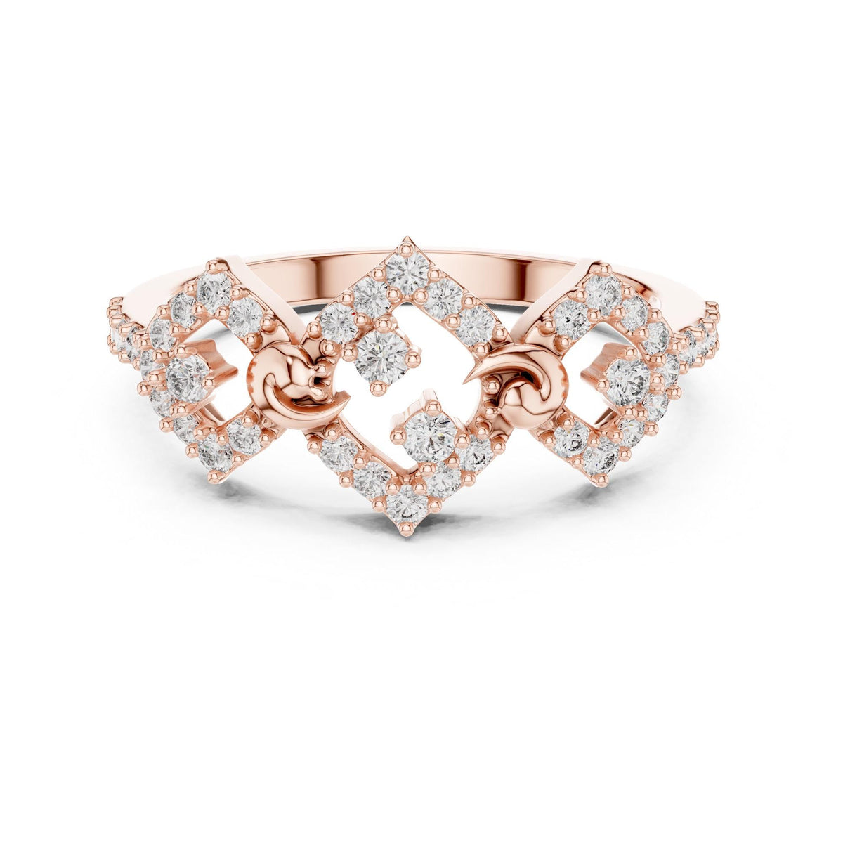 Round cut lab-grown diamond half eternity band, 0.36 CT TW, solid gold, view 9