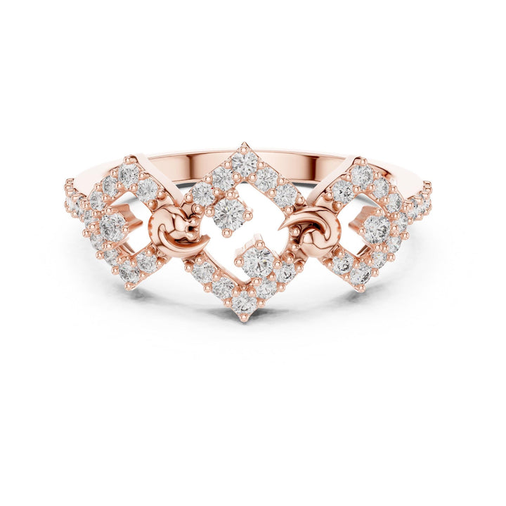 Round Cut Lab Grown Diamond Half Eternity Band, 0.36ct Total, Solid Gold