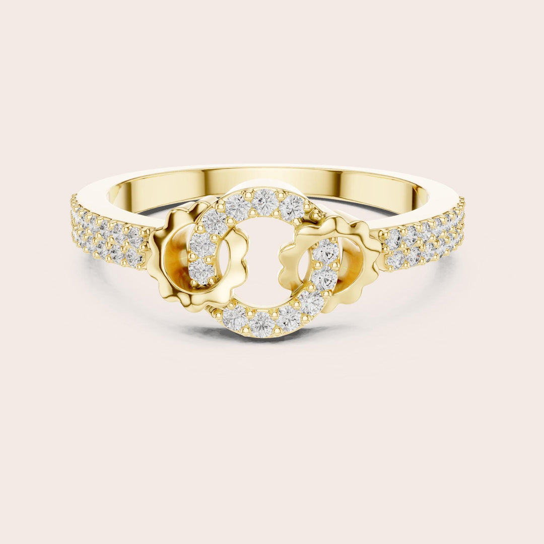 Round Cut Lab Grown Diamond Half Eternity Band, 0.25ct Total, Solid Gold