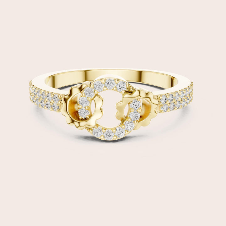 Round Cut Lab Grown Diamond Half Eternity Band, 0.25ct Total, Solid Gold