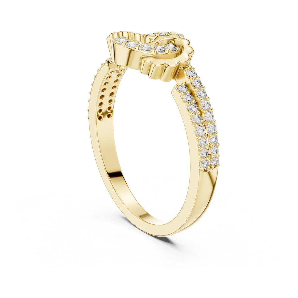Round Cut Lab Grown Diamond Half Eternity Band, 0.25ct Total, Solid Gold