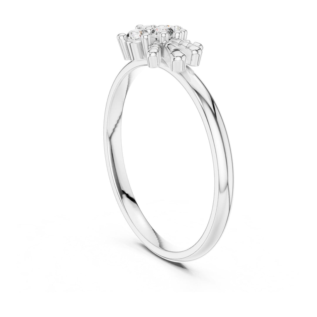 Round Cut Lab Grown Diamond Cluster Ring, 0.12ct Total, Solid Gold