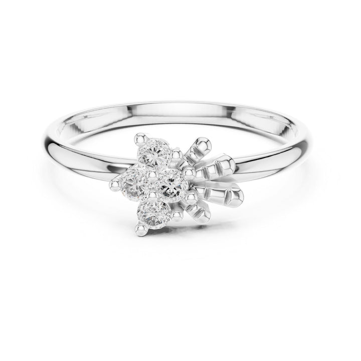 Round Cut Lab Grown Diamond Cluster Ring, 0.12ct Total, Solid Gold