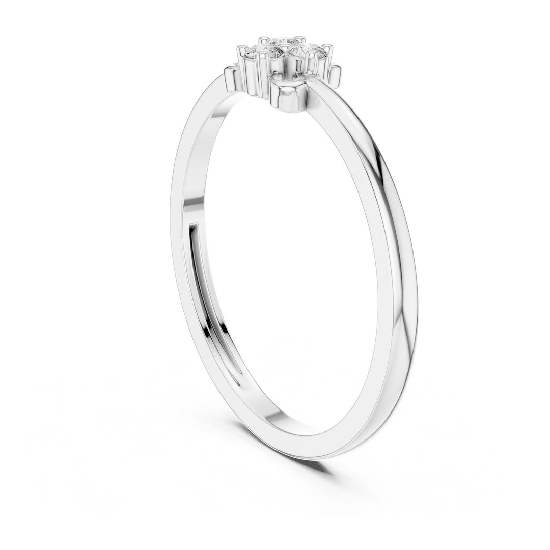 Round Cut Lab Grown Diamond Cluster Ring, 0.06ct Total, Solid Gold