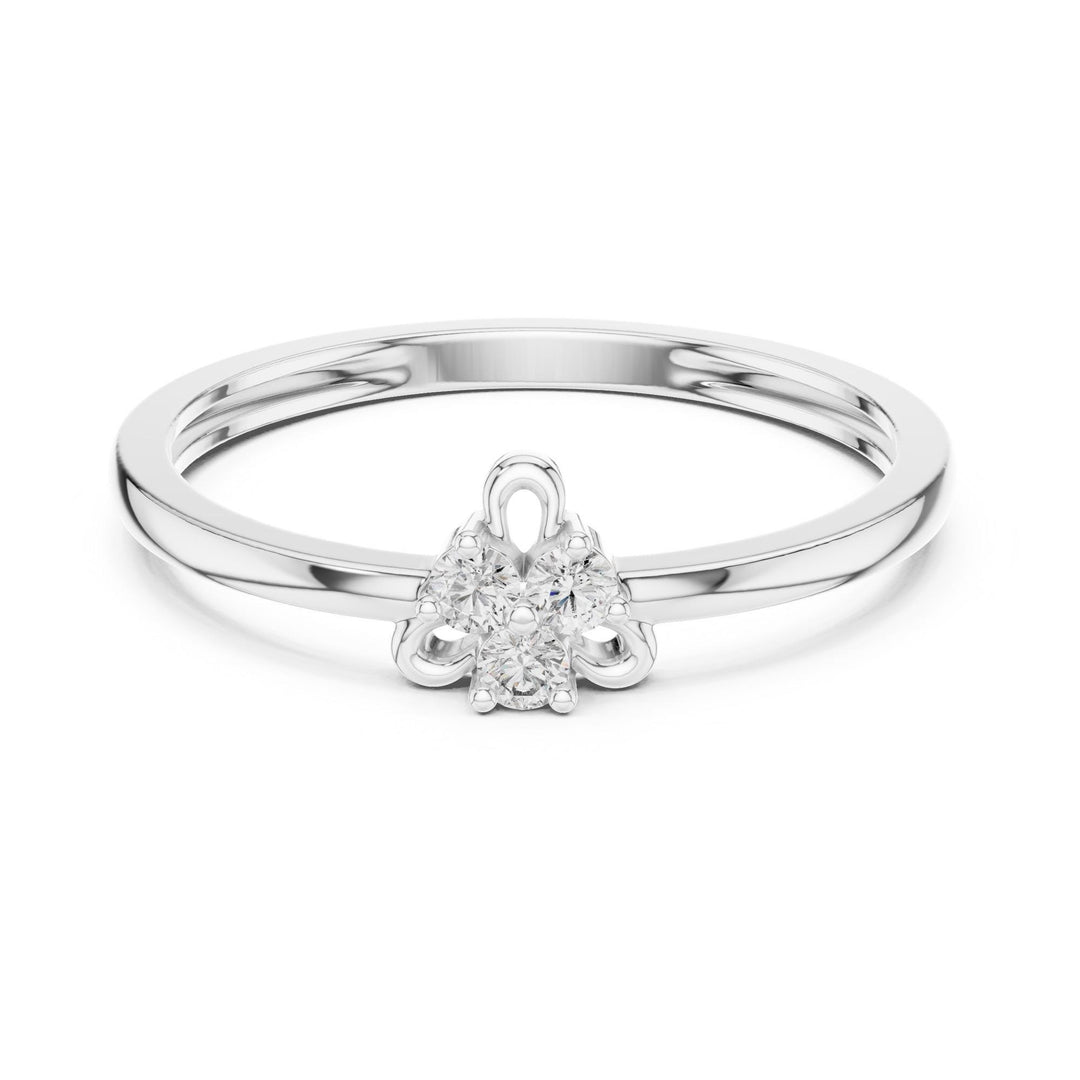 Round Cut Lab Grown Diamond Cluster Ring, 0.06ct Total, Solid Gold