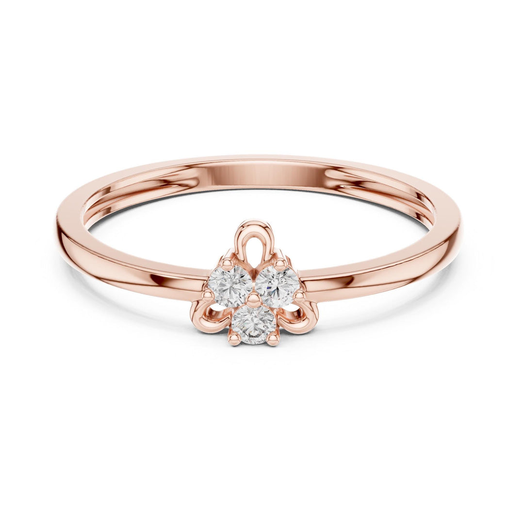 Round Cut Lab Grown Diamond Cluster Ring, 0.06ct Total, Solid Gold