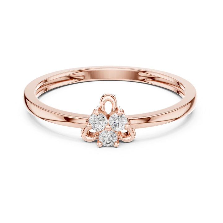 Round Cut Lab Grown Diamond Cluster Ring, 0.06ct Total, Solid Gold
