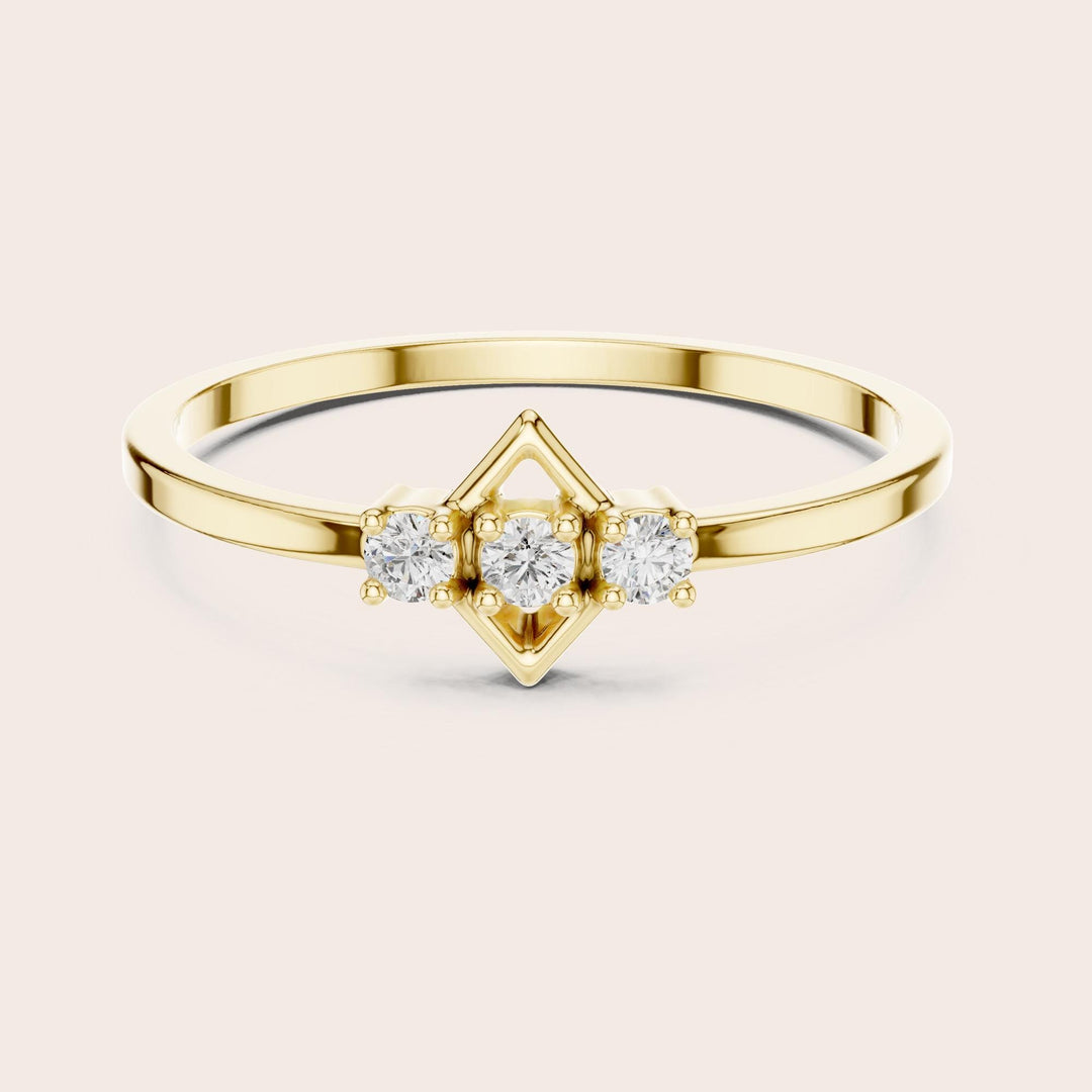 Round Cut Lab Grown Diamond Cluster Ring, 0.07ct Total, Solid Gold