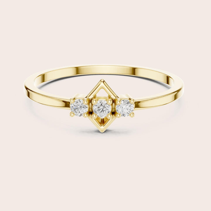 Round Cut Lab Grown Diamond Cluster Ring, 0.07ct Total, Solid Gold