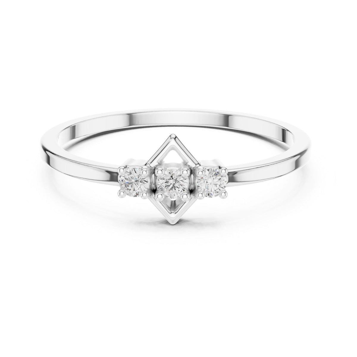 Round Cut Lab Grown Diamond Cluster Ring, 0.07ct Total, Solid Gold