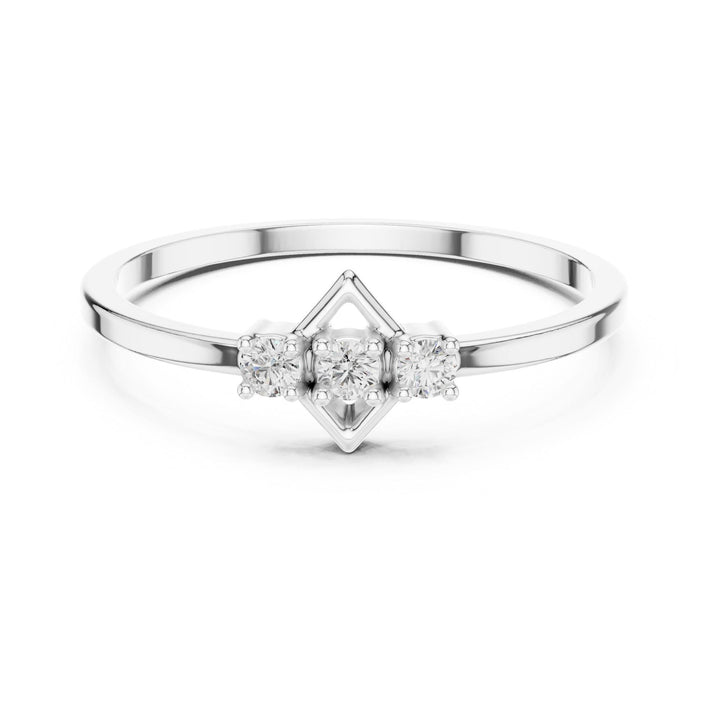 Round Cut Lab Grown Diamond Cluster Ring, 0.07ct Total, Solid Gold