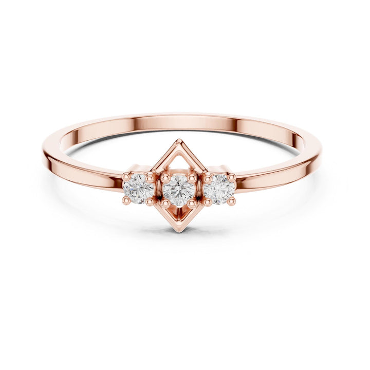 Round Cut Lab Grown Diamond Cluster Ring, 0.07ct Total, Solid Gold