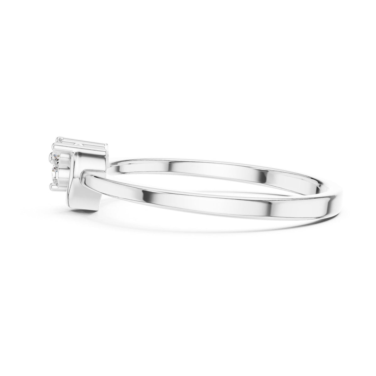 Round Cut Lab Grown Diamond Cluster Ring, 0.06ct Total, Solid Gold