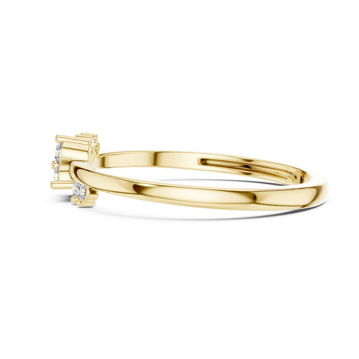 Round Cut Lab Grown Diamond Cluster Ring, 0.09ct Total, Solid Gold