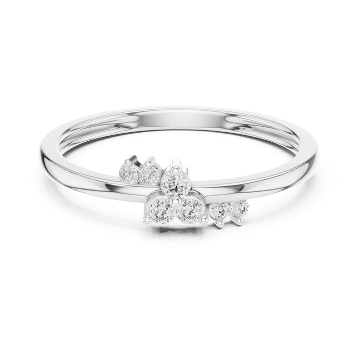 Round Cut Lab Grown Diamond Cluster Ring, 0.09ct Total, Solid Gold