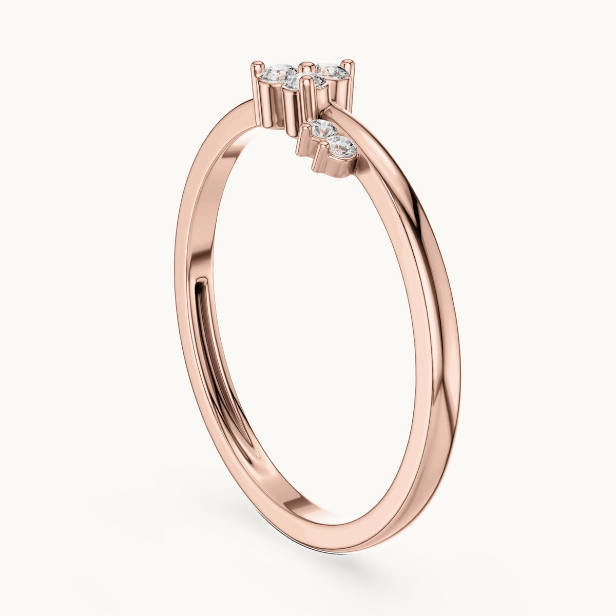 Round Cut Lab Grown Diamond Cluster Ring, 0.09ct Total, Solid Gold