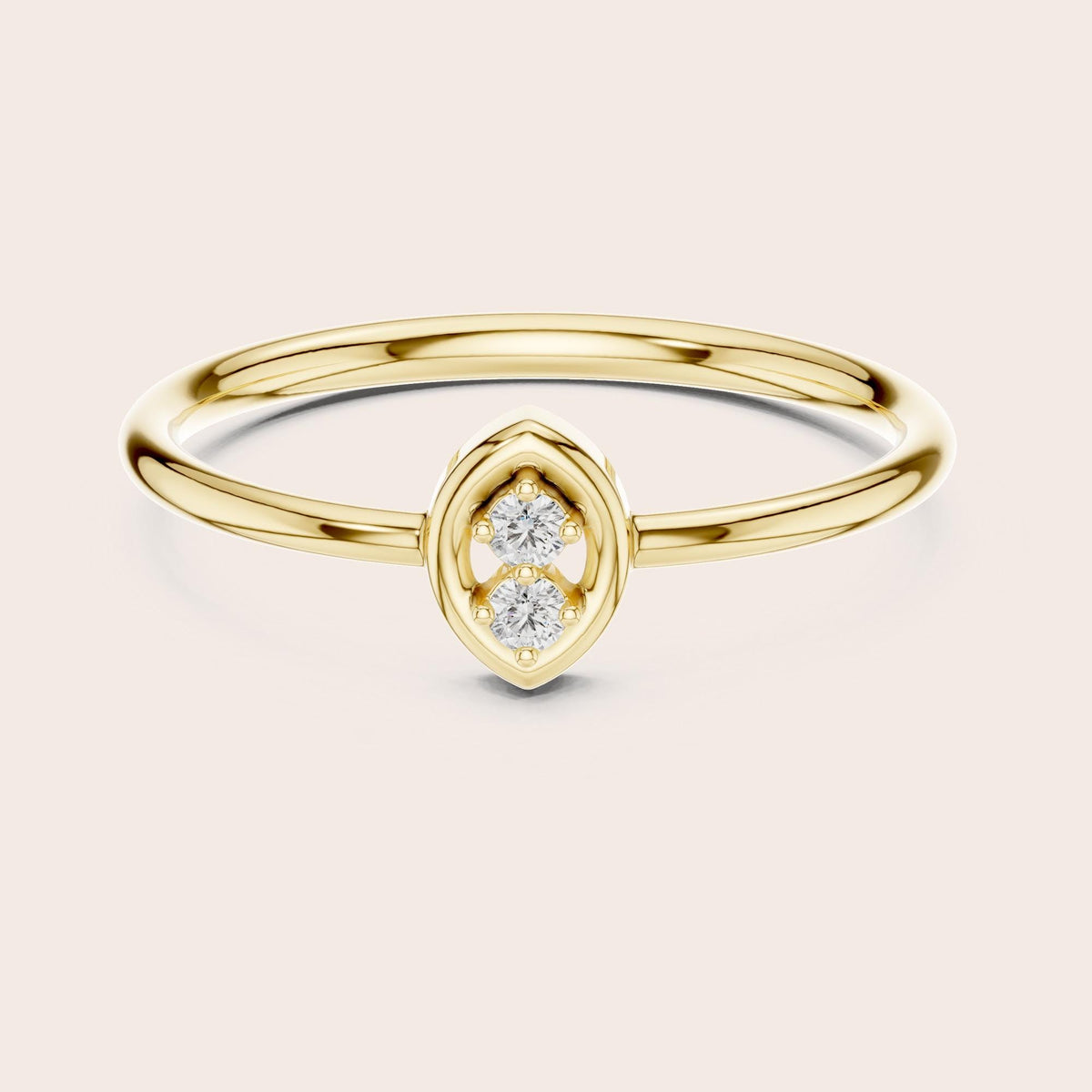 Round Cut Lab Grown Diamond Cluster Ring, 0.03ct Total, Solid Gold