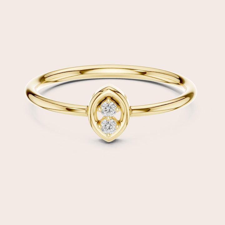 Round Cut Lab Grown Diamond Cluster Ring, 0.03ct Total, Solid Gold