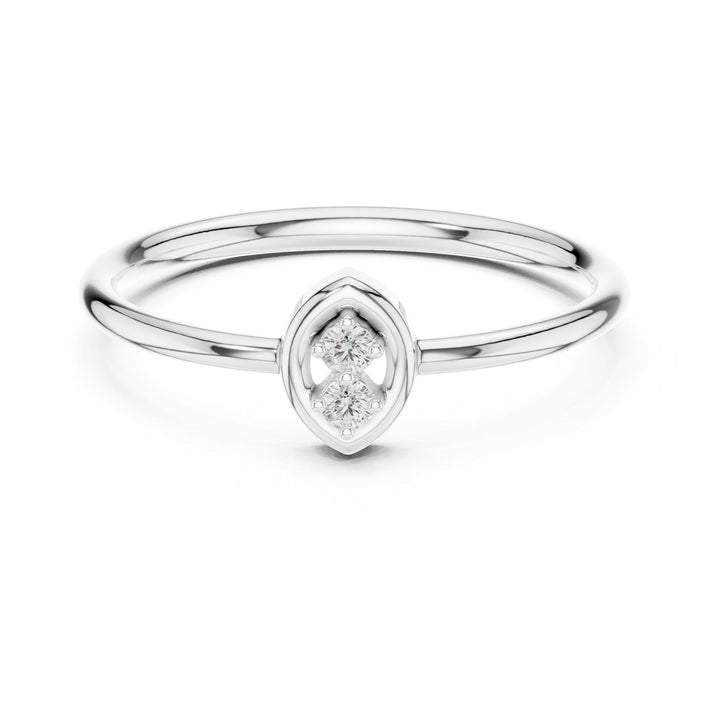 Round Cut Lab Grown Diamond Cluster Ring, 0.03ct Total, Solid Gold